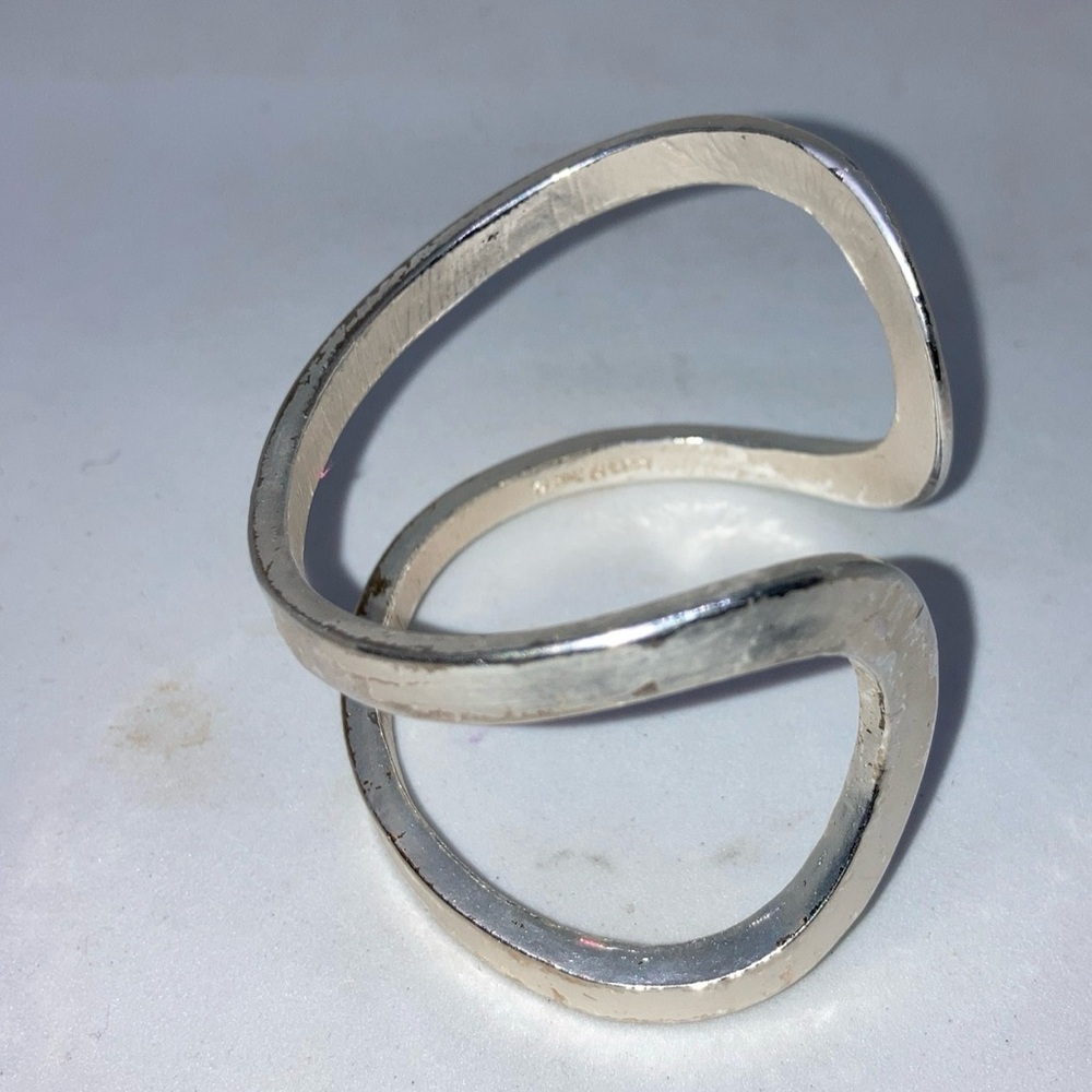 KARINE SULTAN Minimalist split cuff wrap bracelet Silver plated modern funky